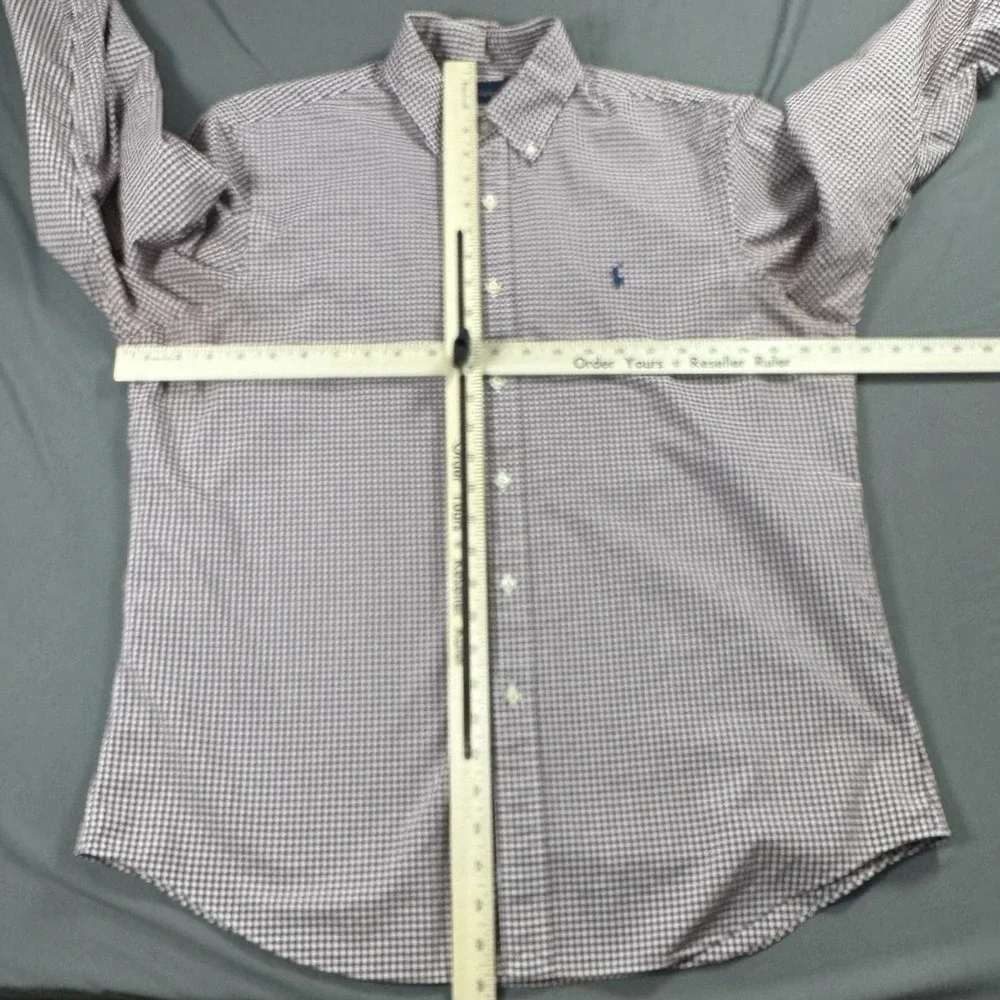 Ralph Lauren Shirt Mens Large Red Check Button Down Long Sleeve Cotton Pony